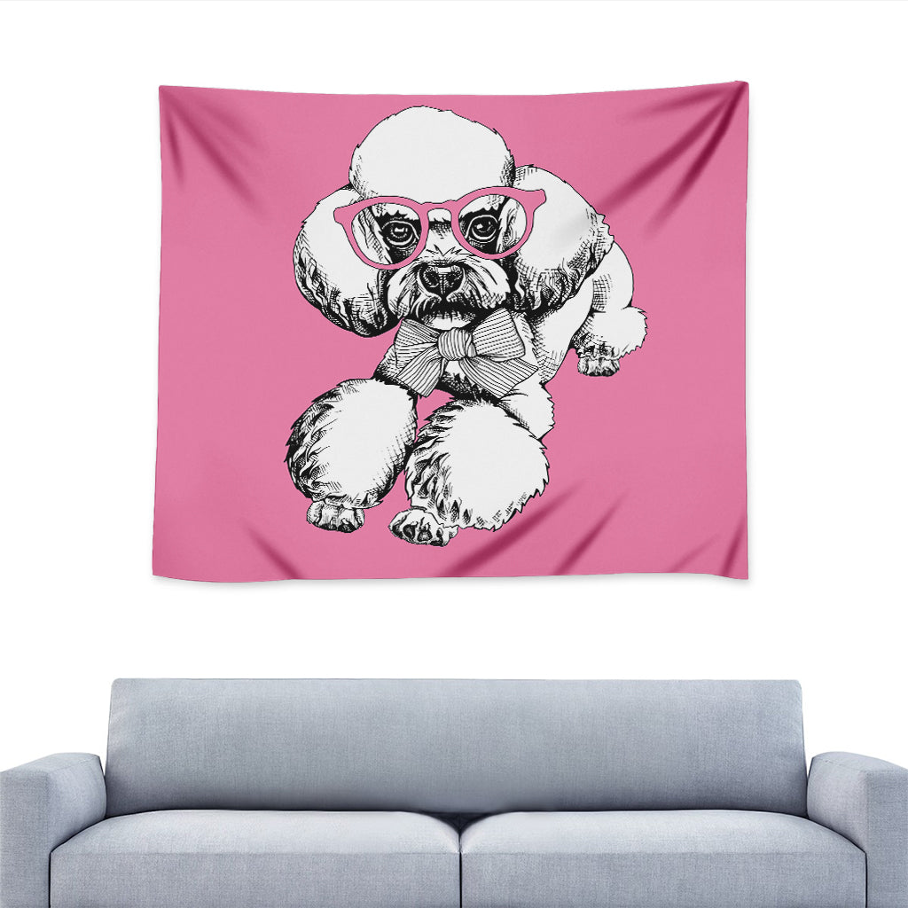 Poodle With Glasses Print Tapestry