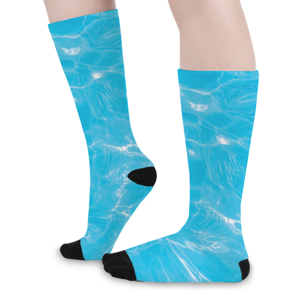 Pool Water Surface Print Long Socks