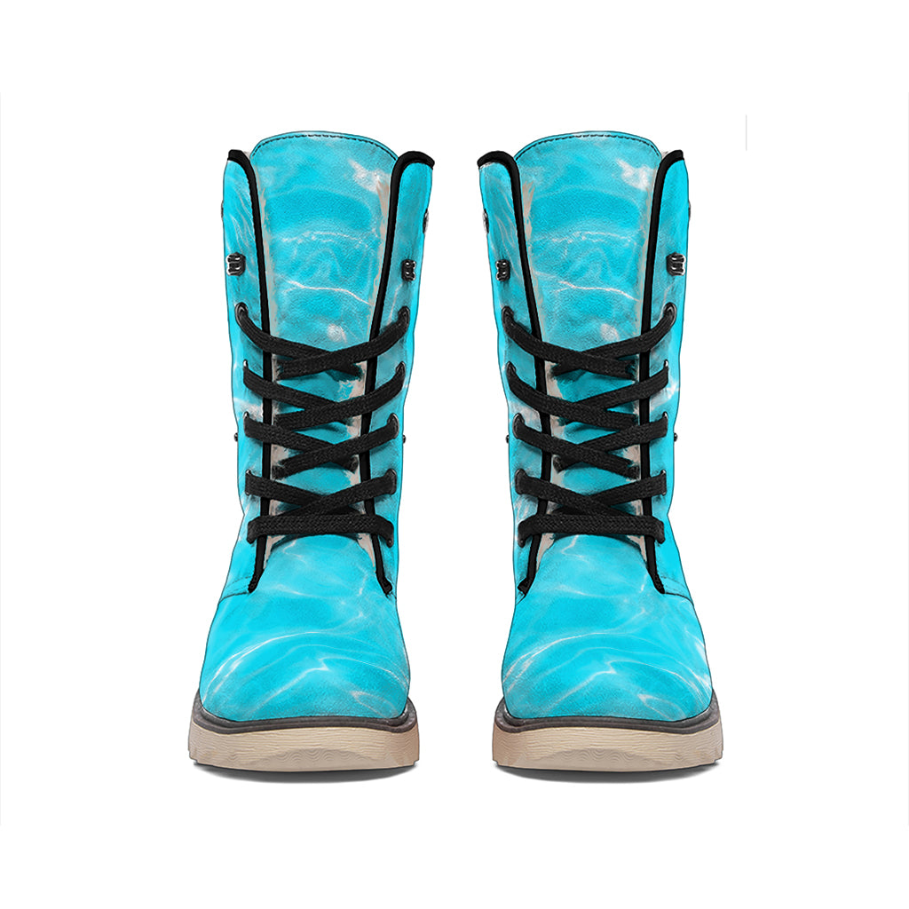Pool Water Surface Print Winter Boots