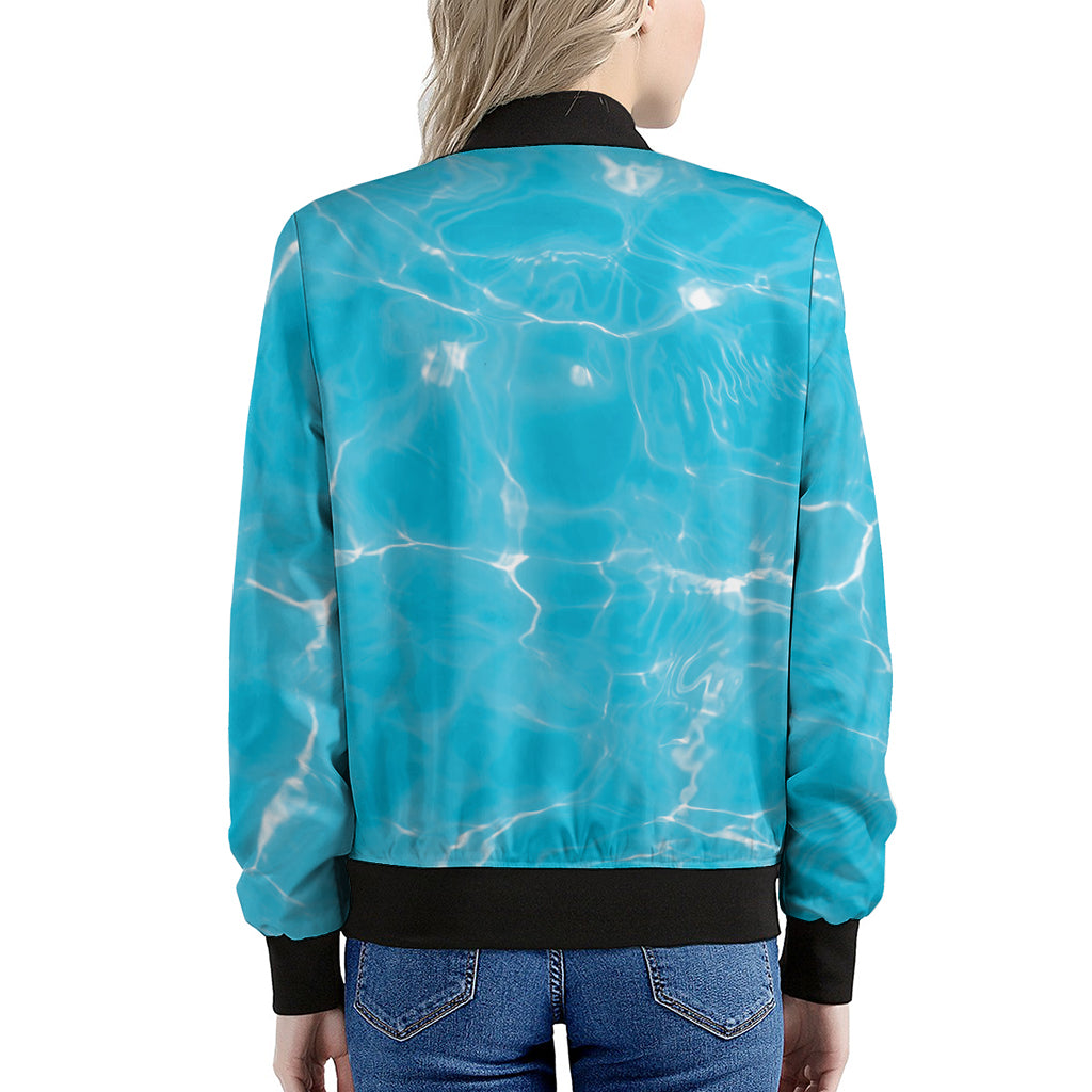 Pool Water Surface Print Women's Bomber Jacket