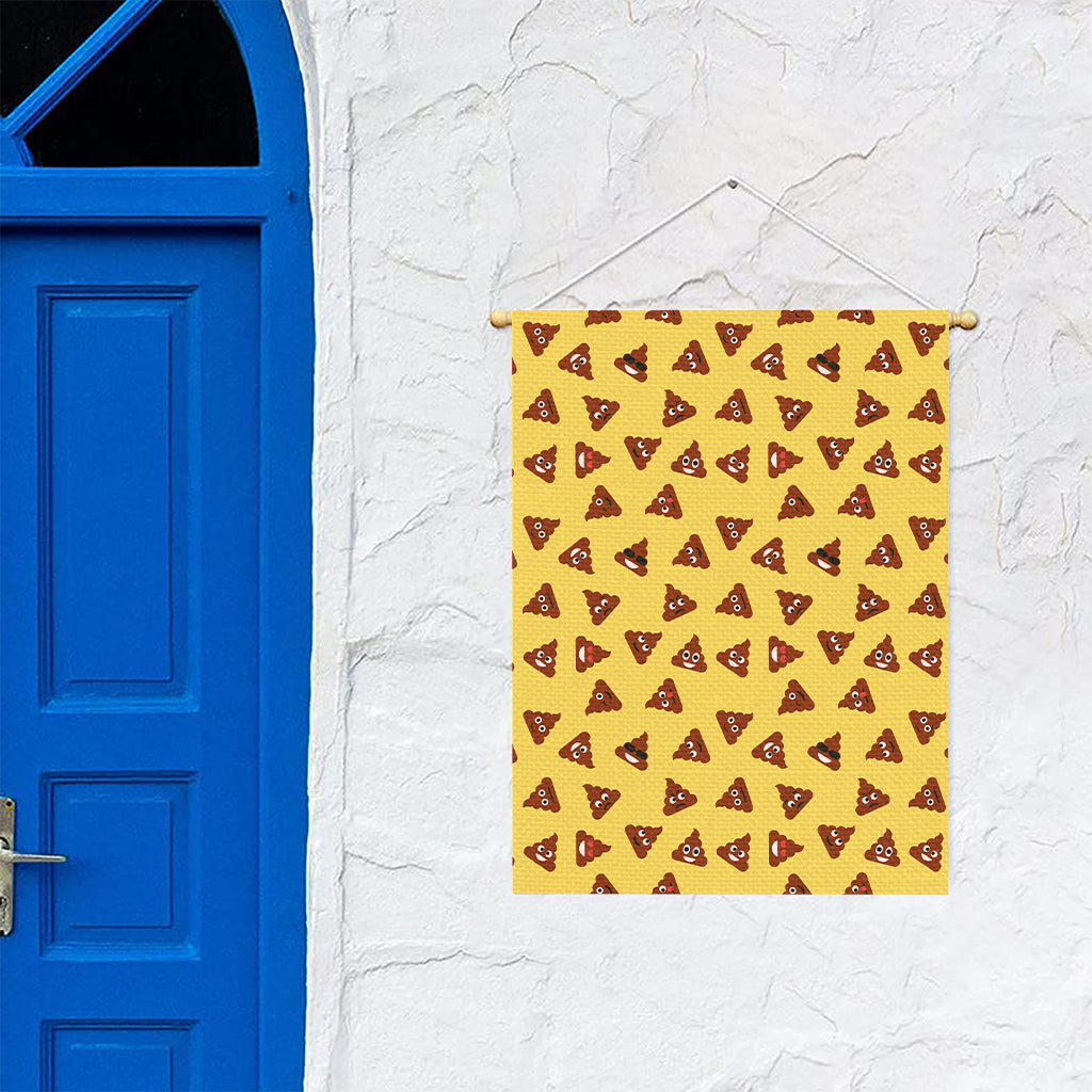 Poop Emoji Pattern Print Garden Flag