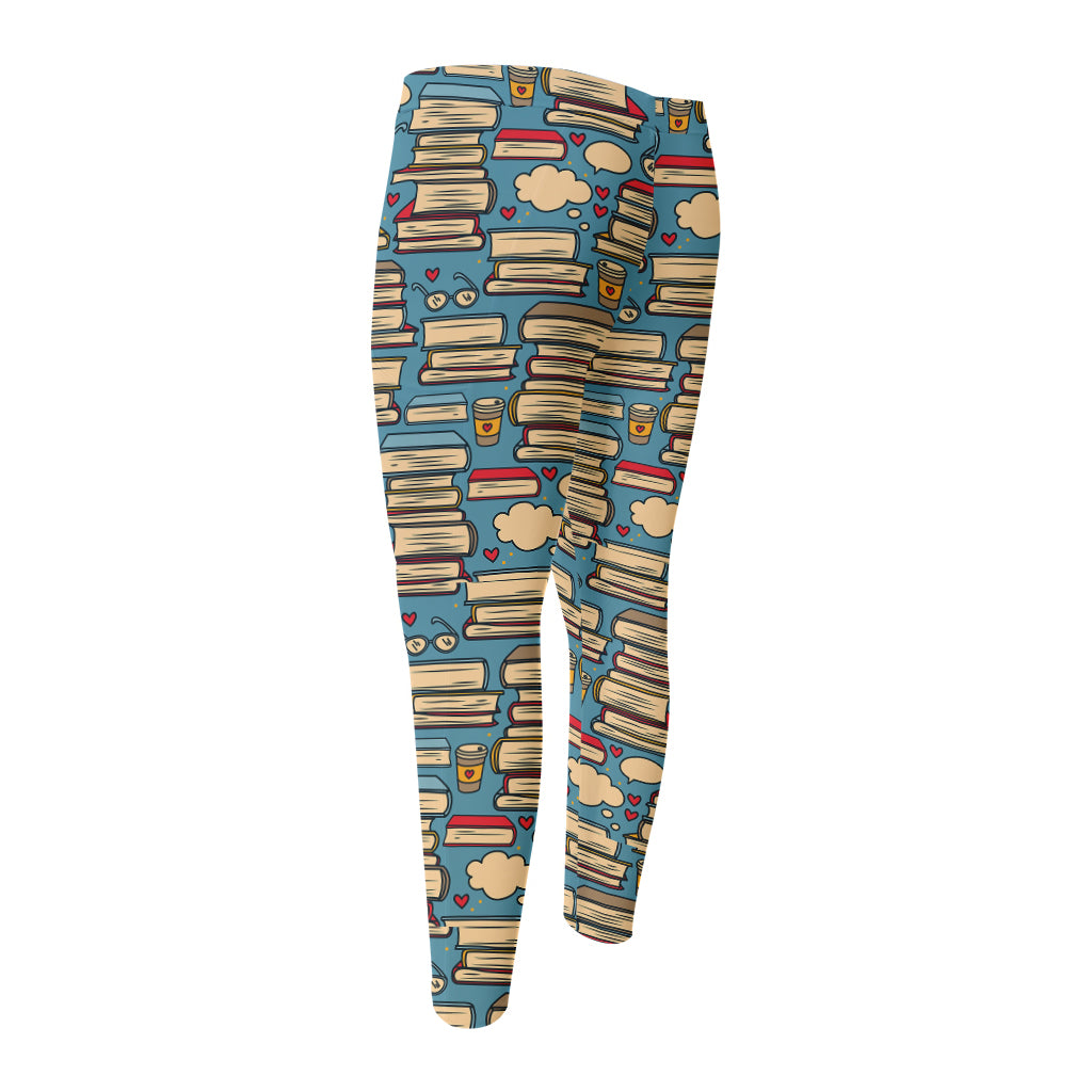Pop Art Books Pattern Print Men's Compression Pants