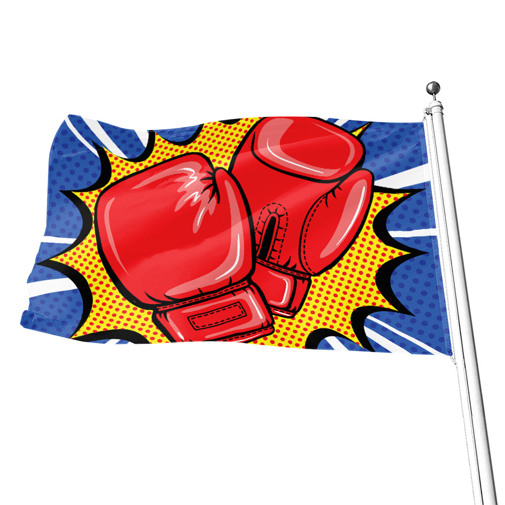 Pop Art Boxing Gloves Print Flag