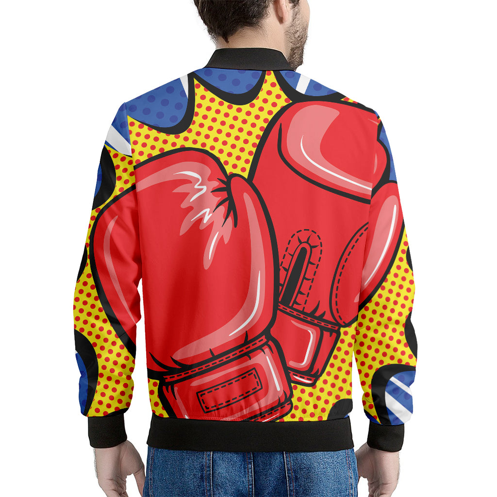 Pop Art Boxing Gloves Print Men's Bomber Jacket