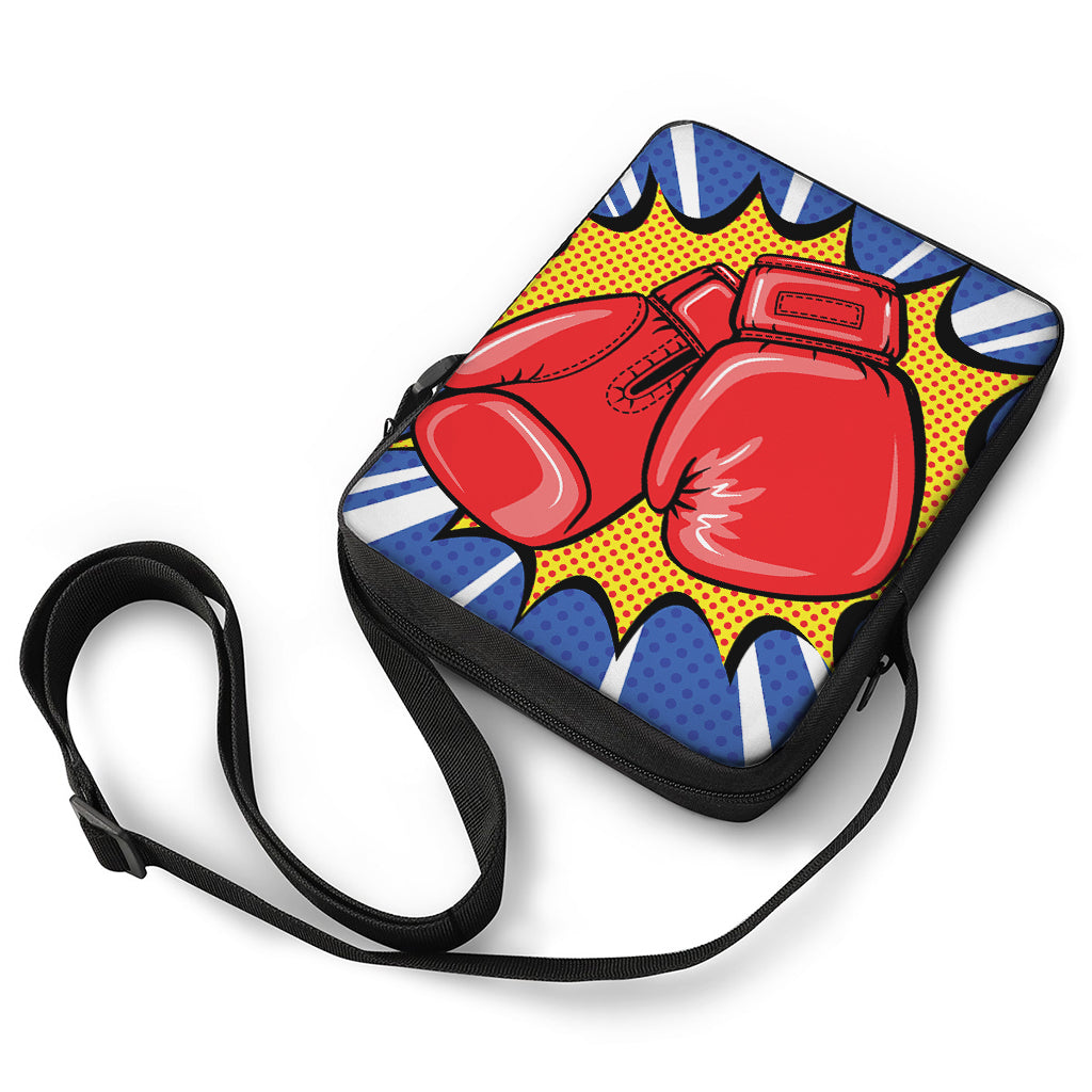 Pop Art Boxing Gloves Print Rectangular Crossbody Bag