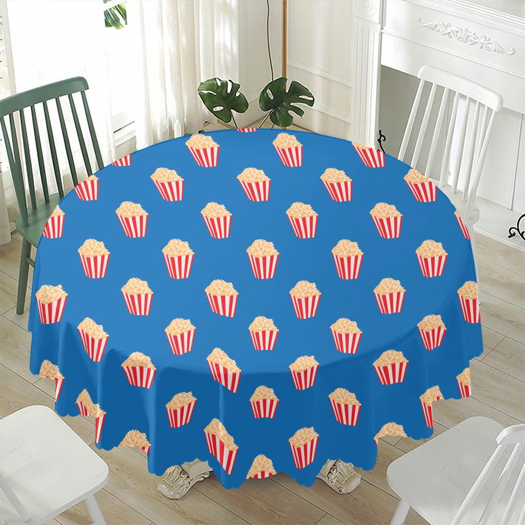 Popcorn Box Pattern Print Waterproof Round Tablecloth