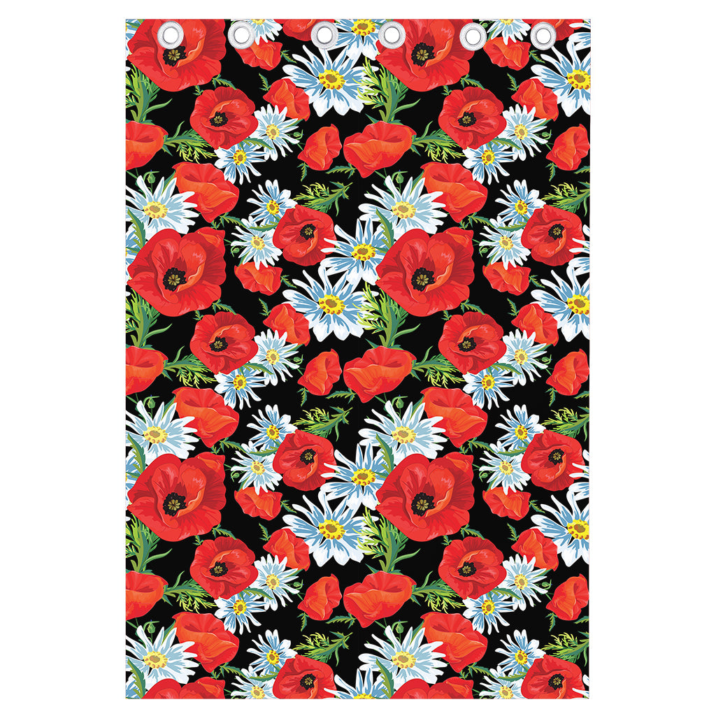 Poppy And Chamomile Pattern Print Curtain