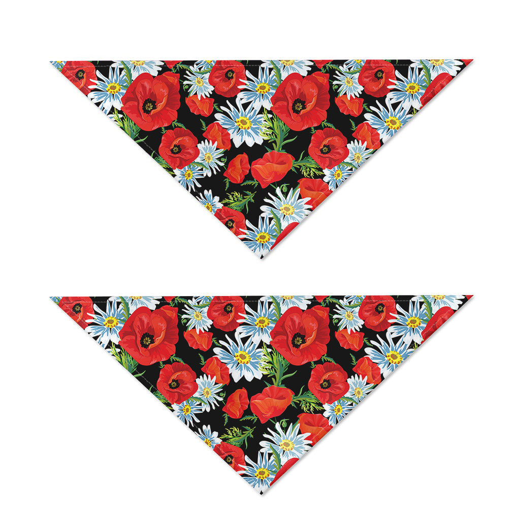 Poppy And Chamomile Pattern Print Dog Bandana