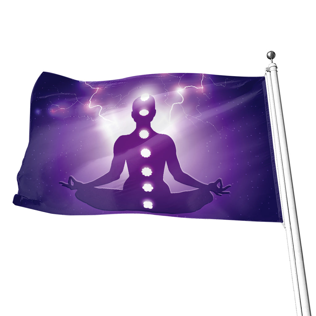 Power Of Seven Chakras Print Flag