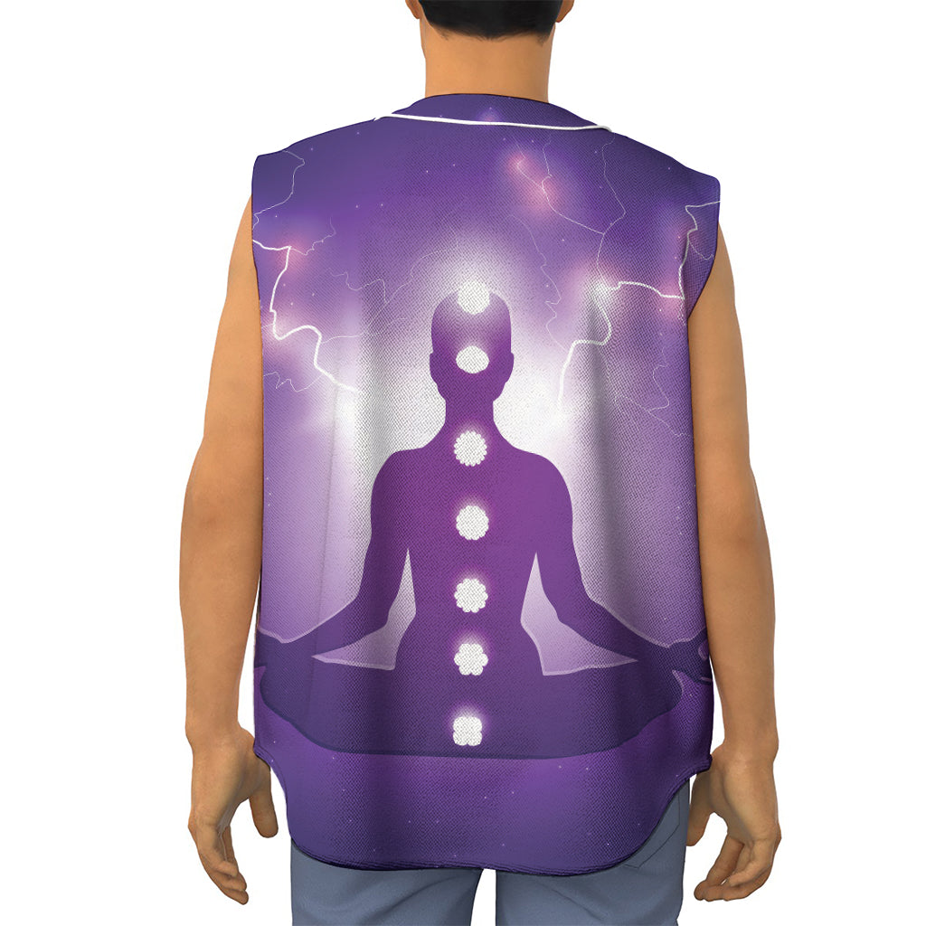 Power Of Seven Chakras Print Sleeveless Baseball Jersey