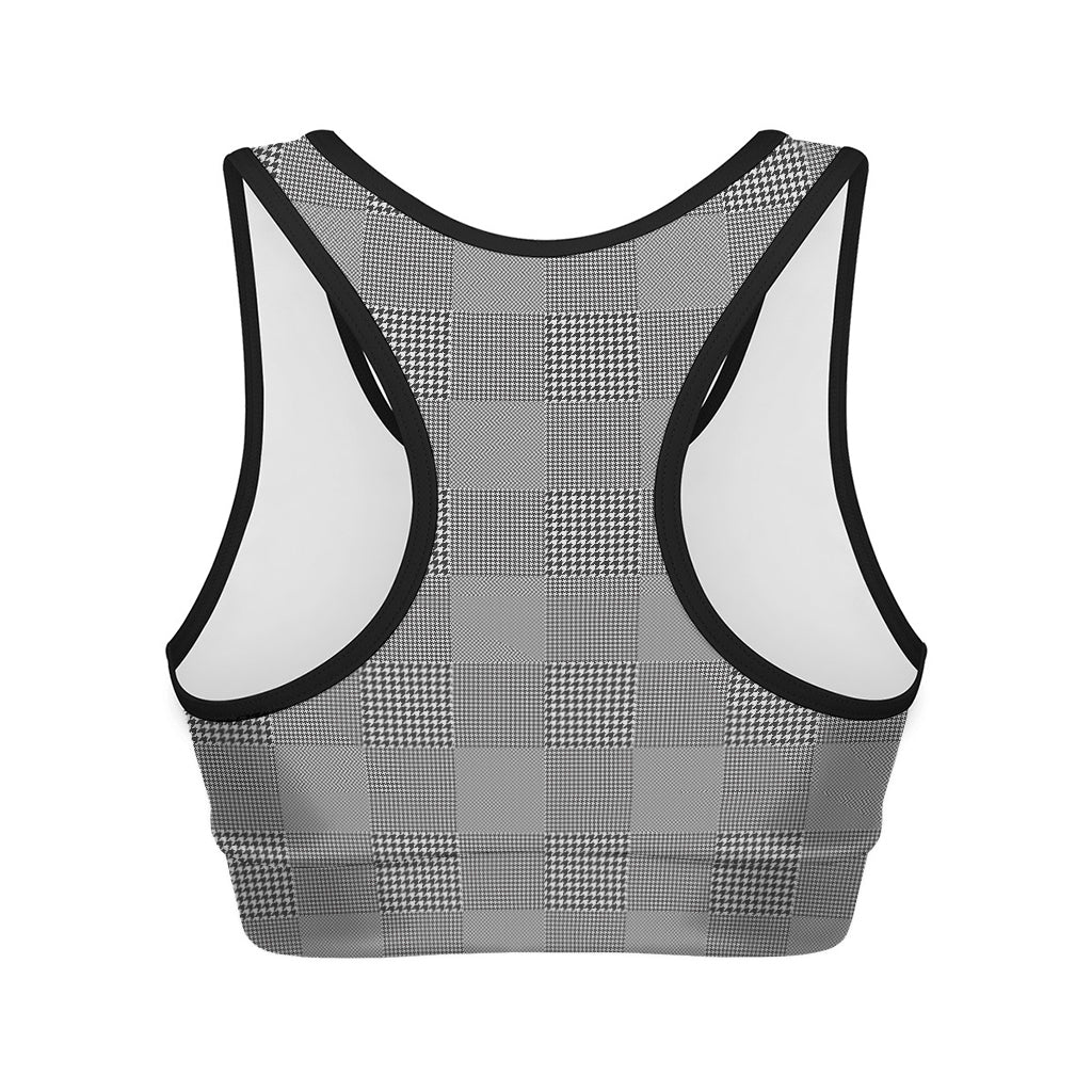 Prince of Wales Check Pattern Print Women's Sports Bra