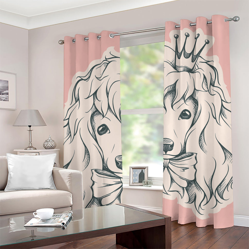 Princess Poodle Print Grommet Curtains