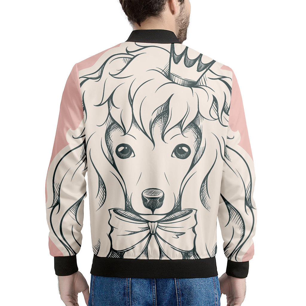 Princess Poodle Print Men's Bomber Jacket