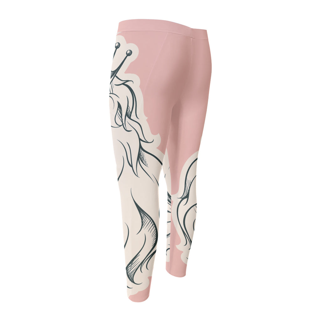 Princess Poodle Print Men's Compression Pants