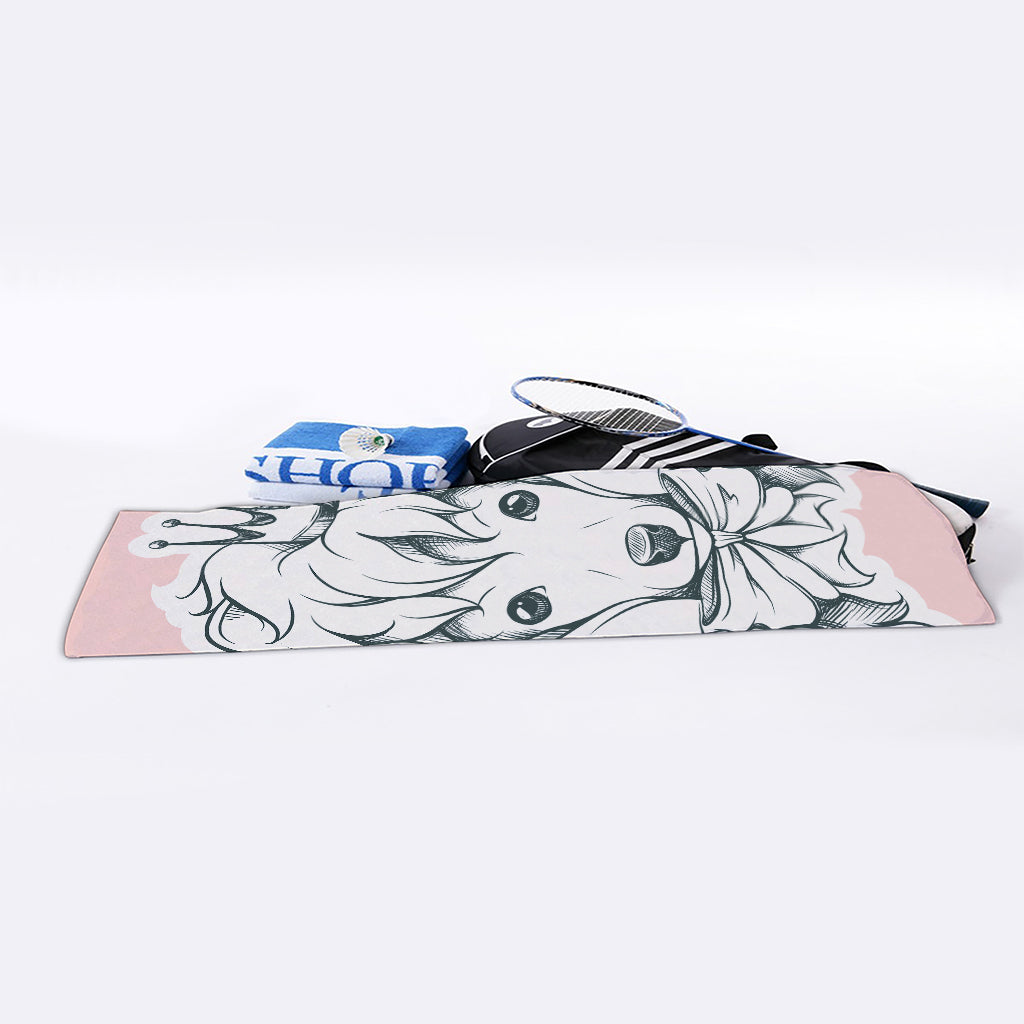 Princess Poodle Print Sports Towel