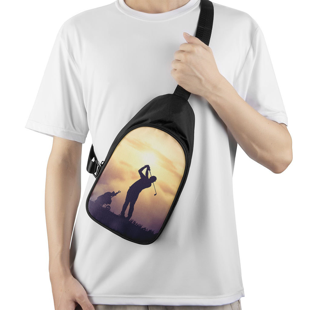 Pro Golf Swing Print Chest Bag