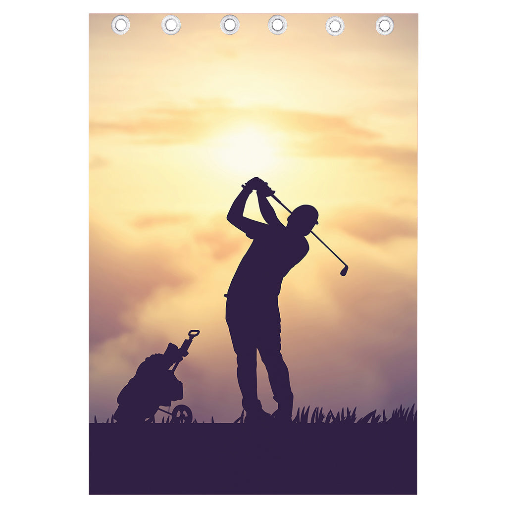 Pro Golf Swing Print Curtain