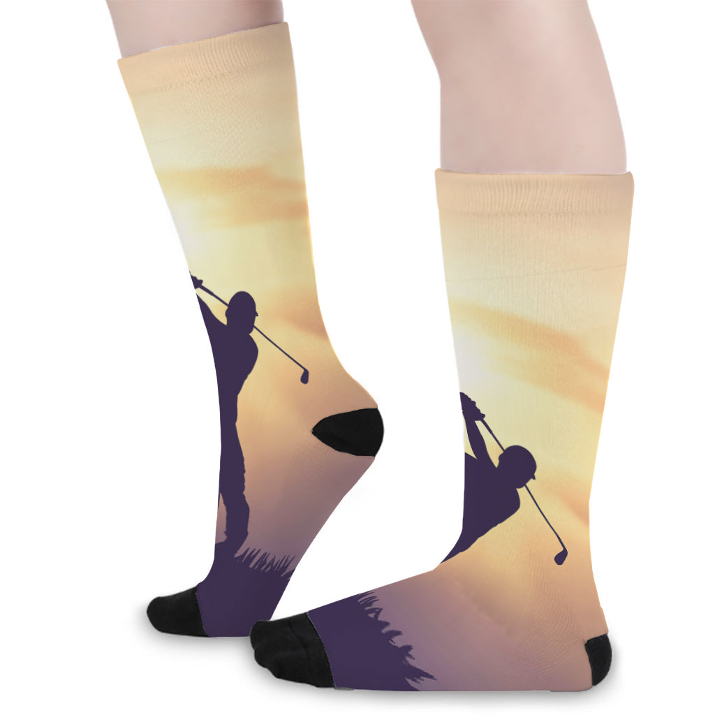 Pro Golf Swing Print Long Socks