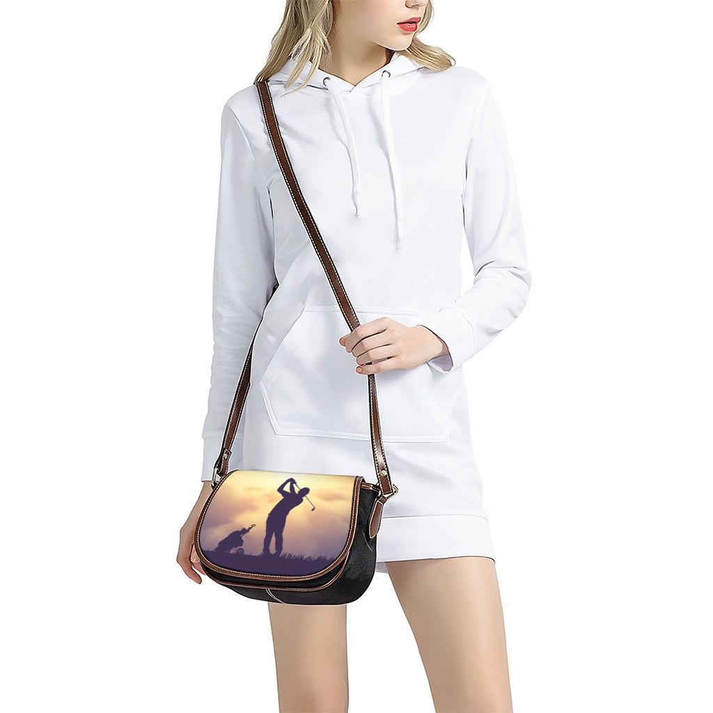 Pro Golf Swing Print Saddle Bag