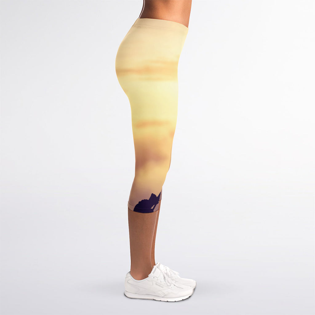 Pro Golf Swing Print Women's Capri Leggings