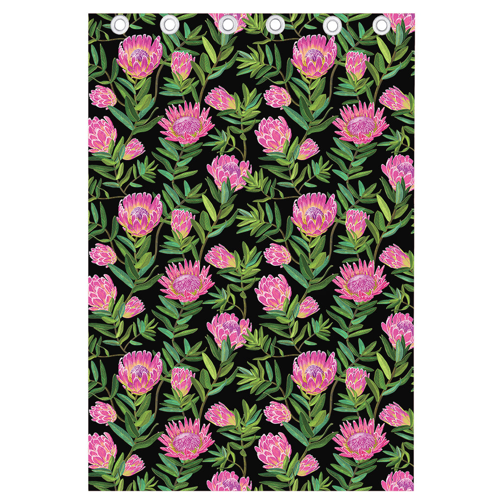 Protea Floral Pattern Print Curtain