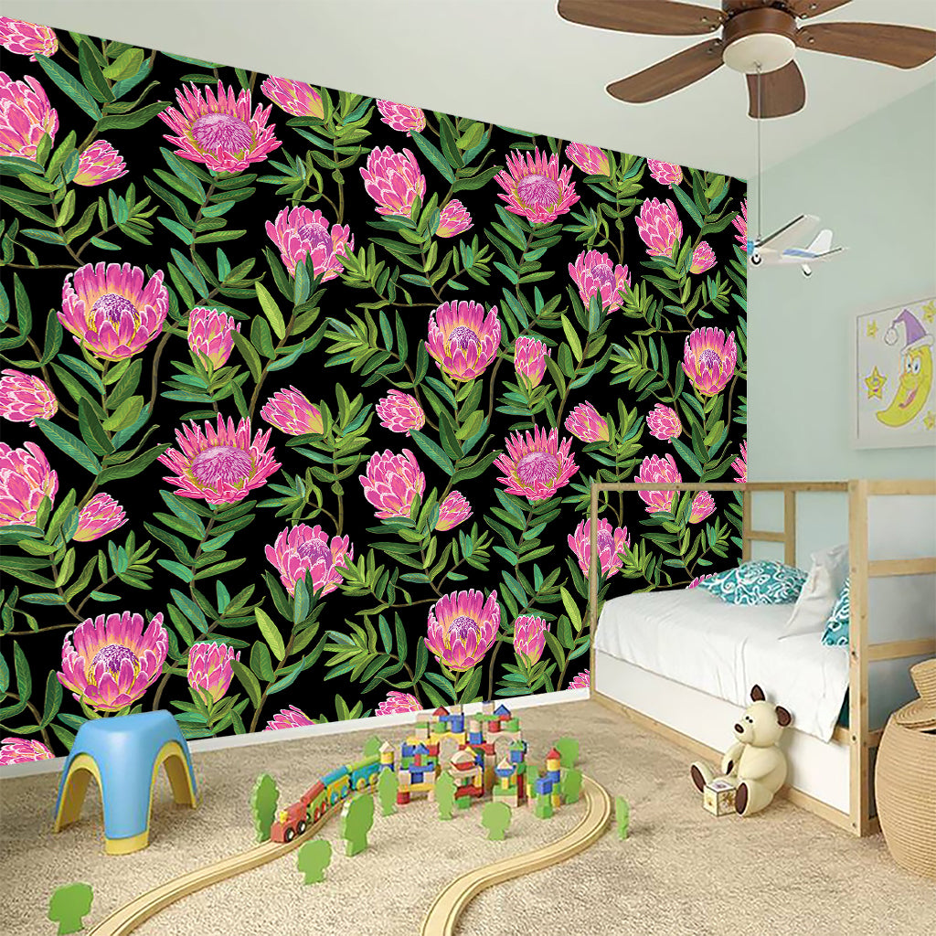 Protea Floral Pattern Print Wall Sticker
