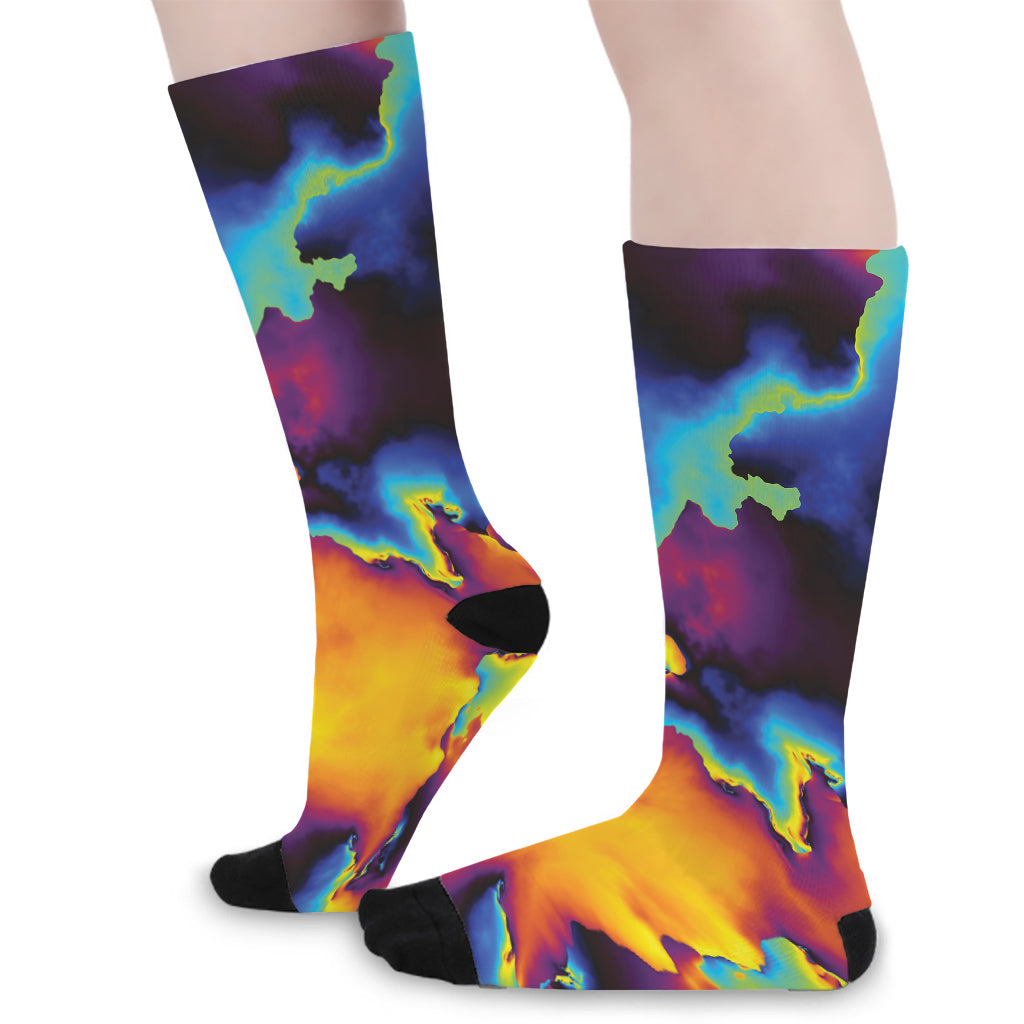 Psychedelic Acid Print Long Socks