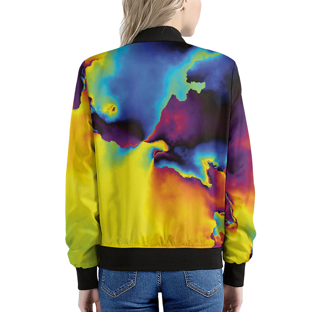 Psychedelic Acid Print Women's Bomber Jacket