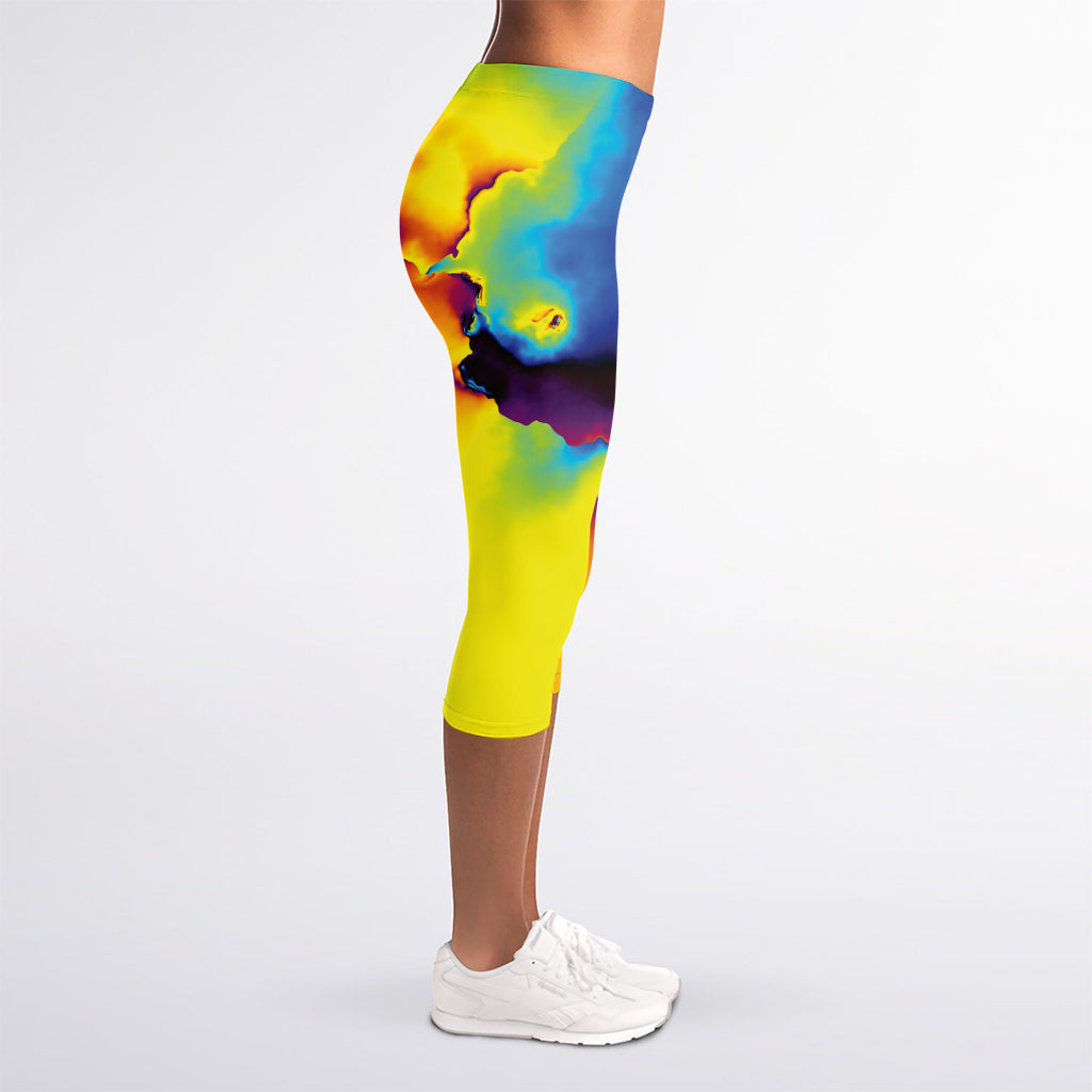 Psychedelic Acid Print Women's Capri Leggings