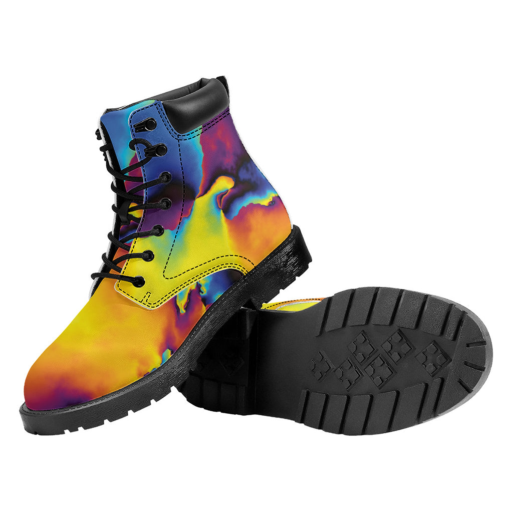 Psychedelic Acid Print Work Boots