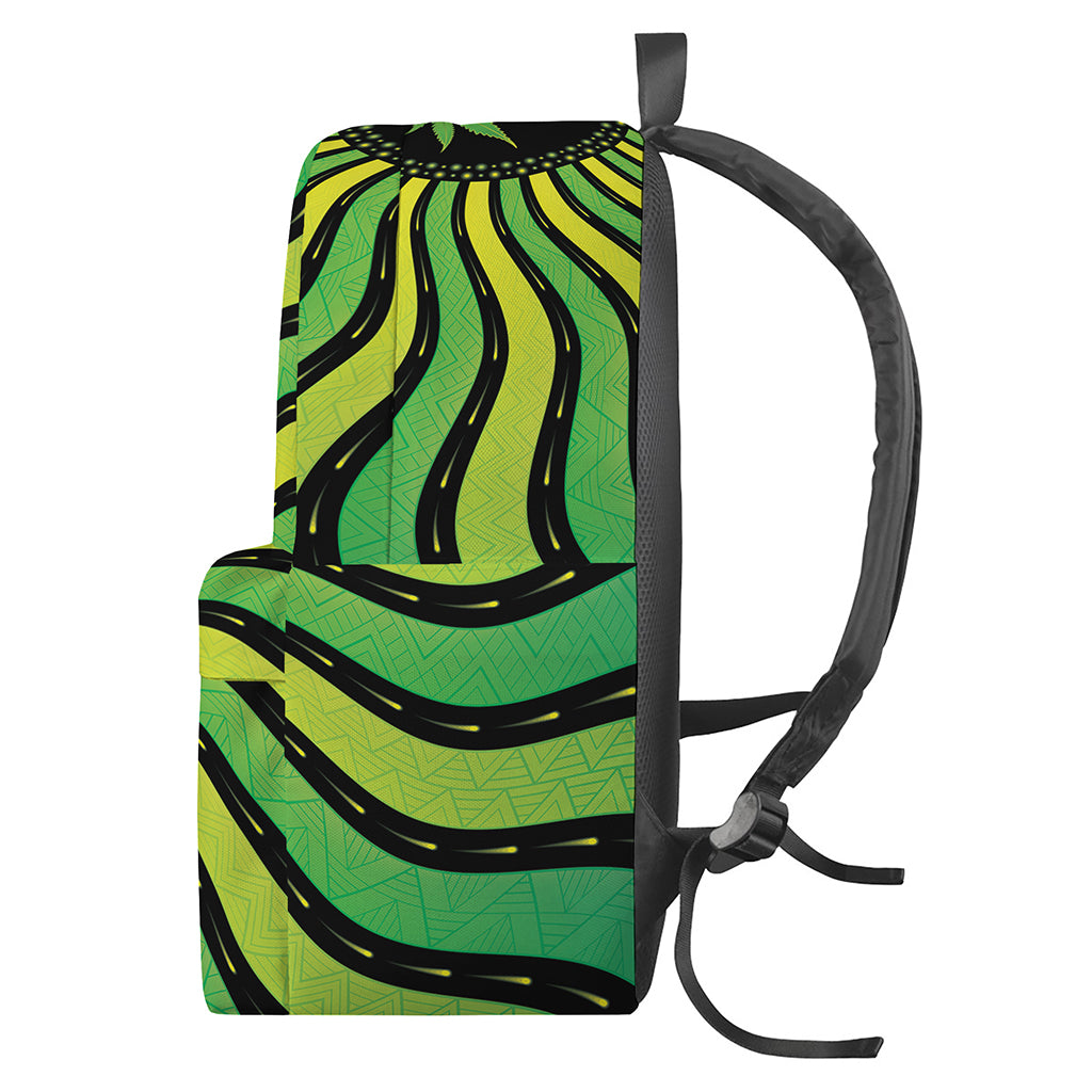 Psychedelic Cannabis Leaf Print Backpack