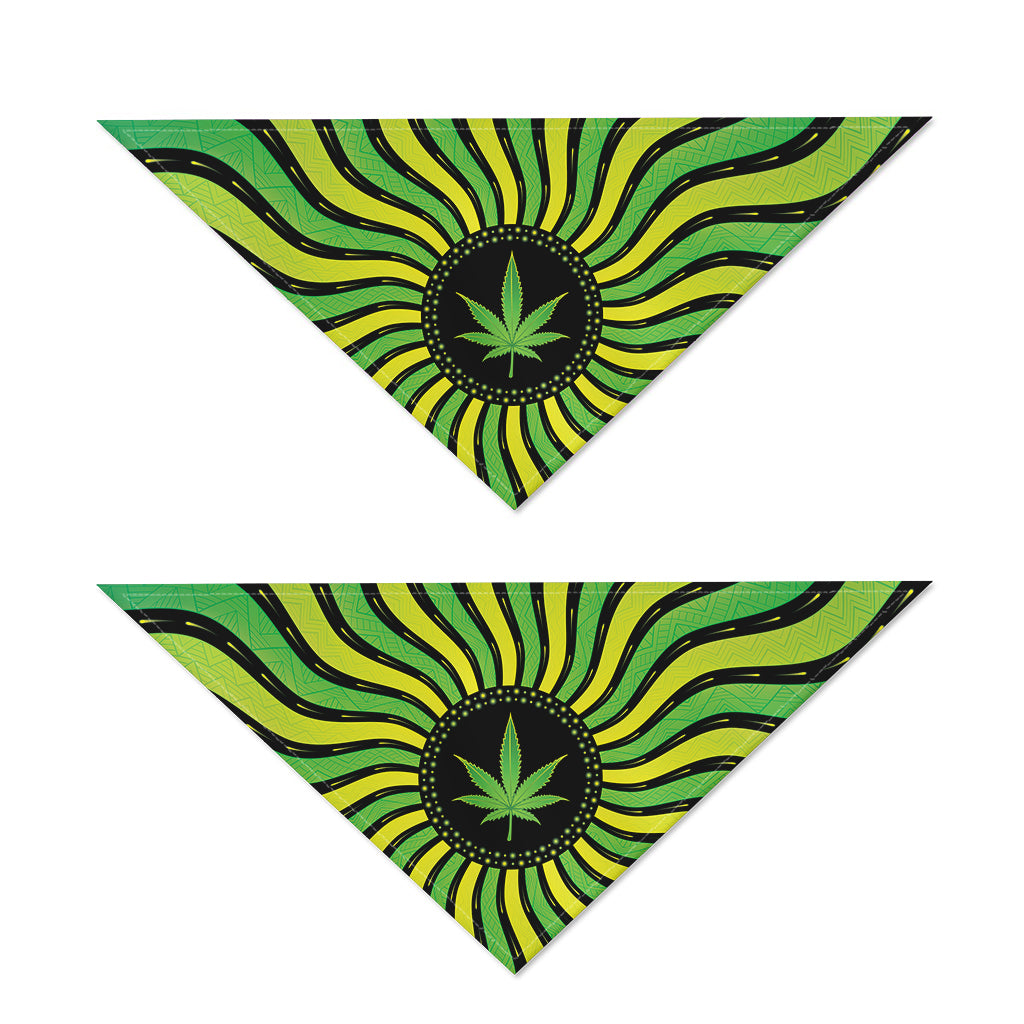 Psychedelic Cannabis Leaf Print Dog Bandana