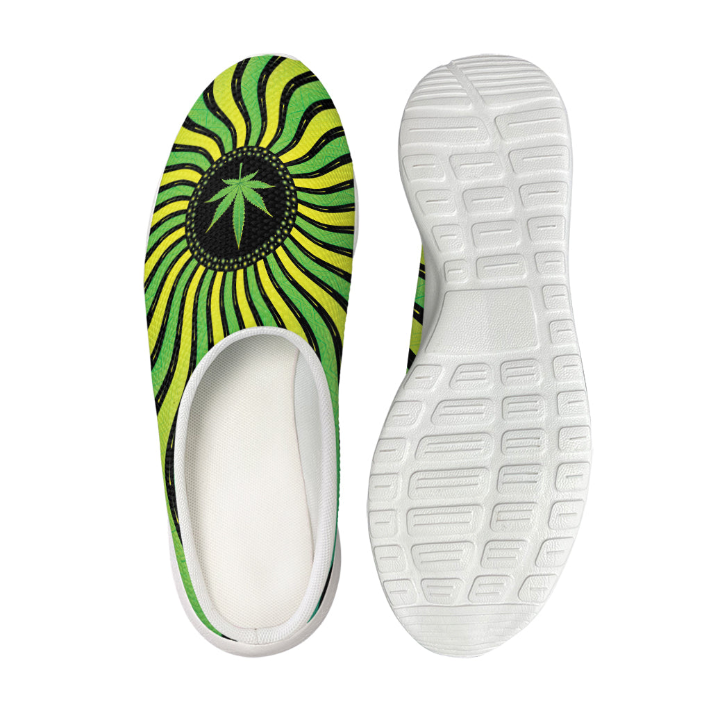 Psychedelic Cannabis Leaf Print Mesh Casual Shoes
