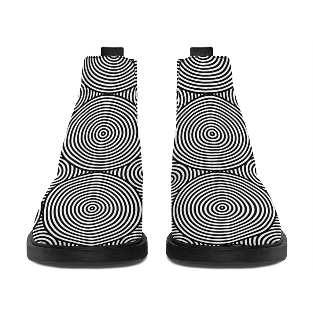 Psychedelic Circle Pattern Print Flat Ankle Boots