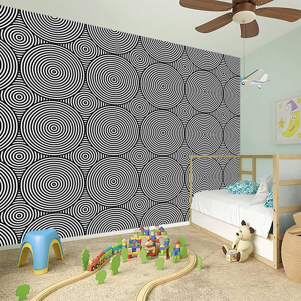 Psychedelic Circle Pattern Print Wall Sticker