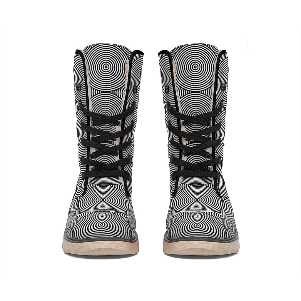 Psychedelic Circle Pattern Print Winter Boots