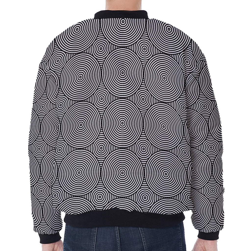 Psychedelic Circle Pattern Print Zip Sleeve Bomber Jacket