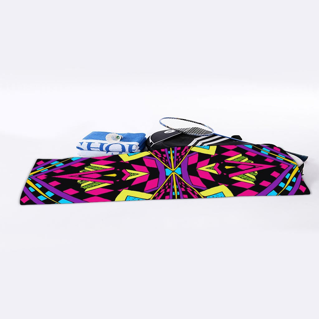 Psychedelic Ethnic Trippy Print Sports Towel