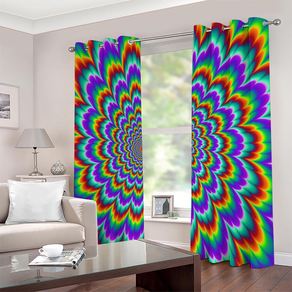 Psychedelic Expansion Optical Illusion Extra Wide Grommet Curtains