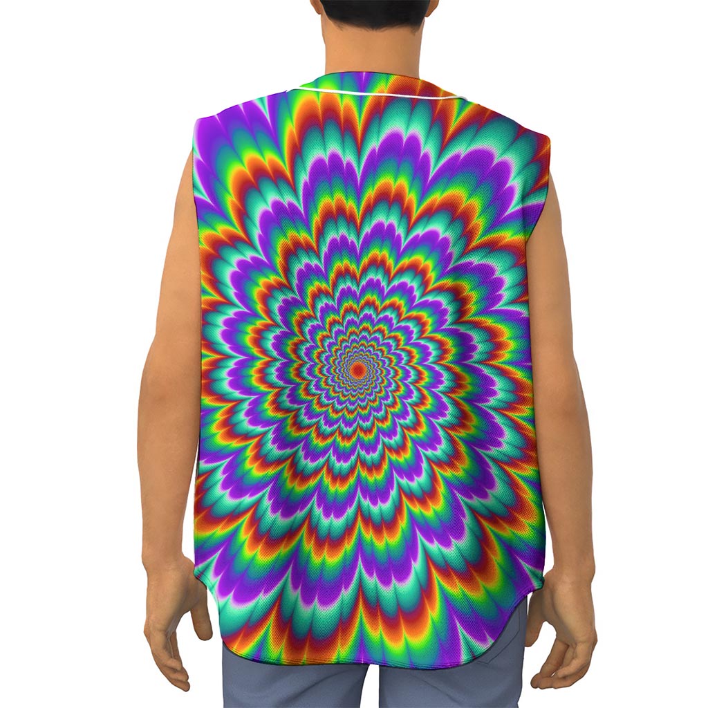 Psychedelic Expansion Optical Illusion Sleeveless Baseball Jersey
