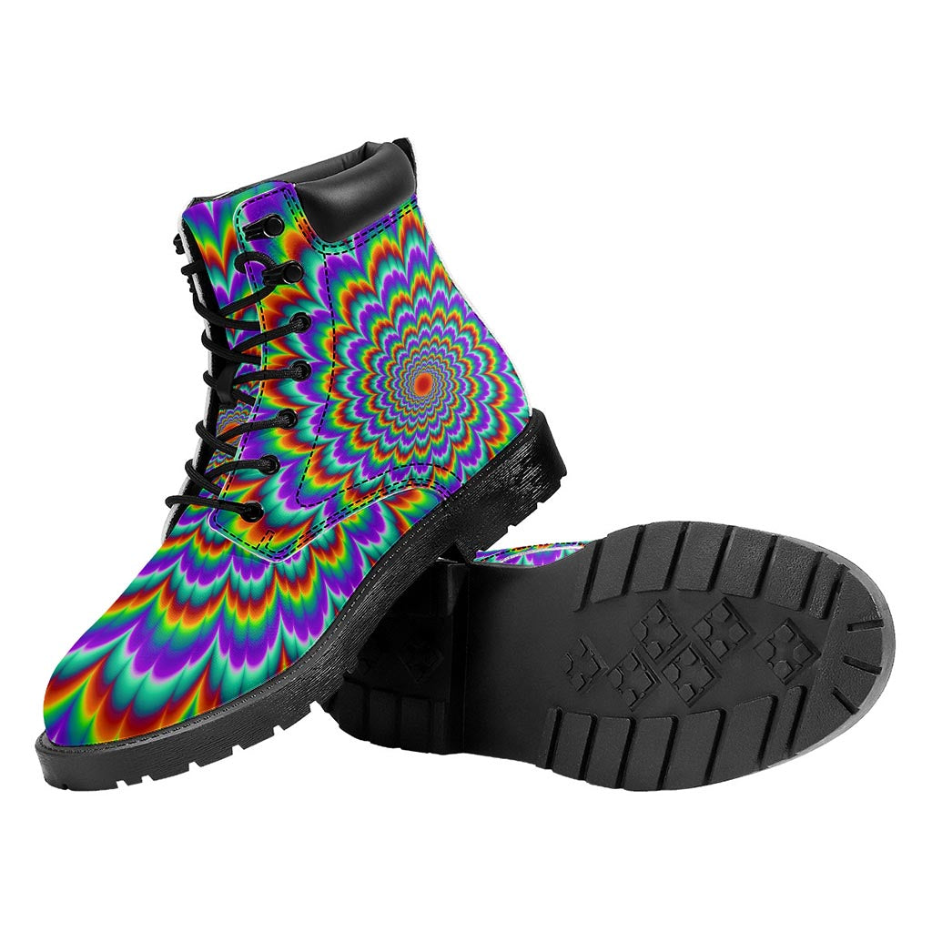 Psychedelic Expansion Optical Illusion Work Boots