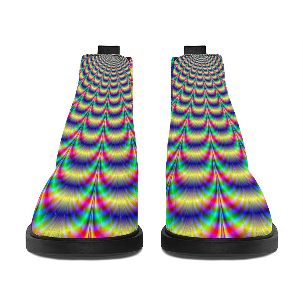 Psychedelic Explosion Optical Illusion Flat Ankle Boots