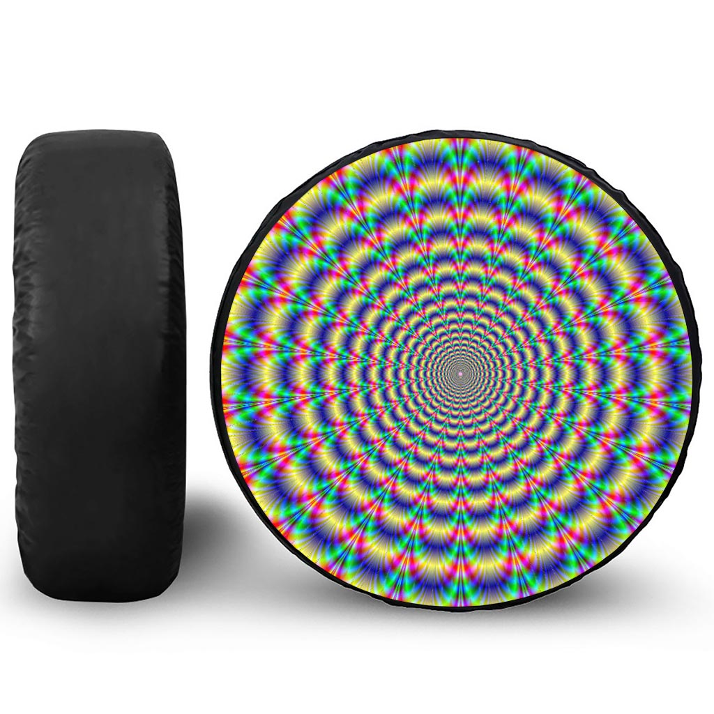 Psychedelic Explosion Optical Illusion Tire Cover