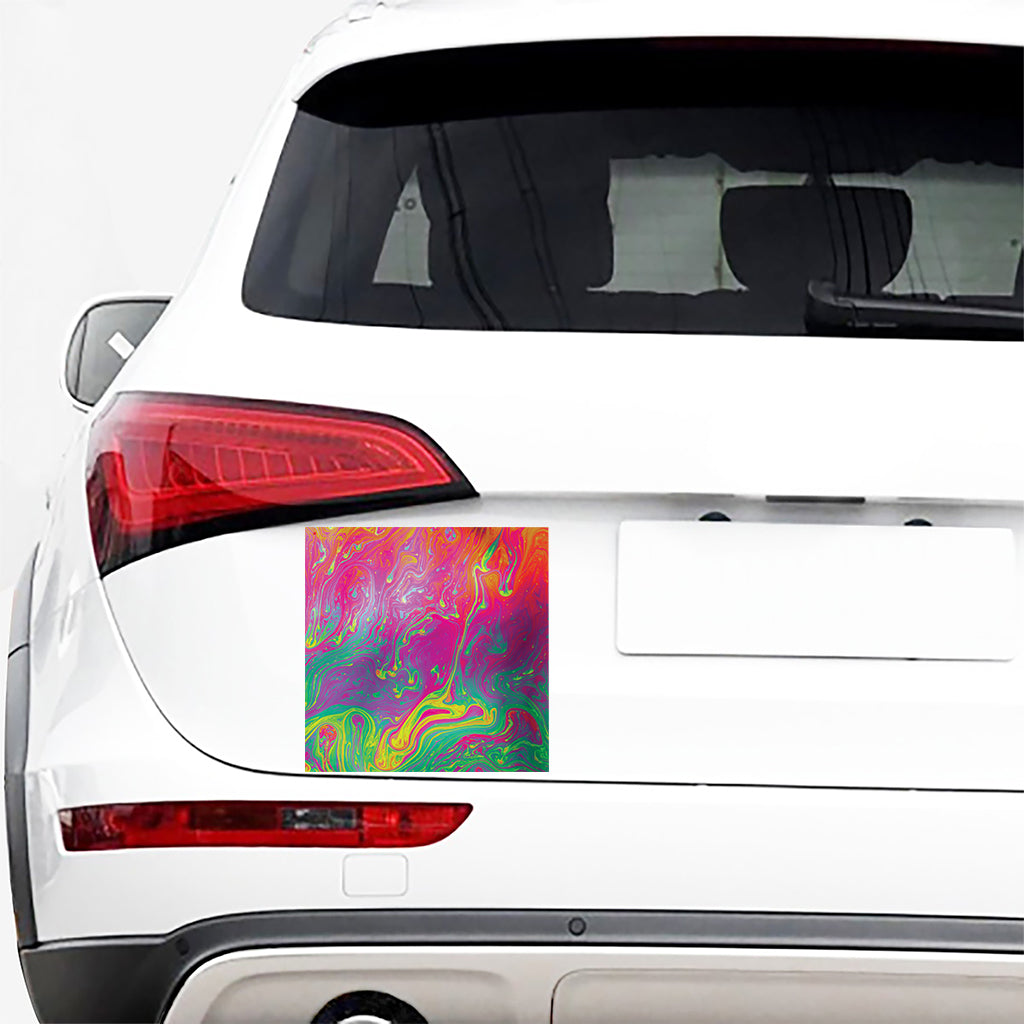 Psychedelic Formed Print Car Sticker