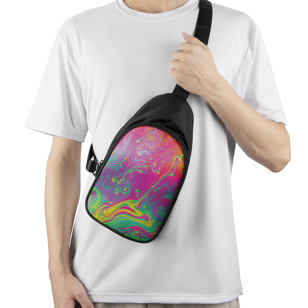 Psychedelic Formed Print Chest Bag