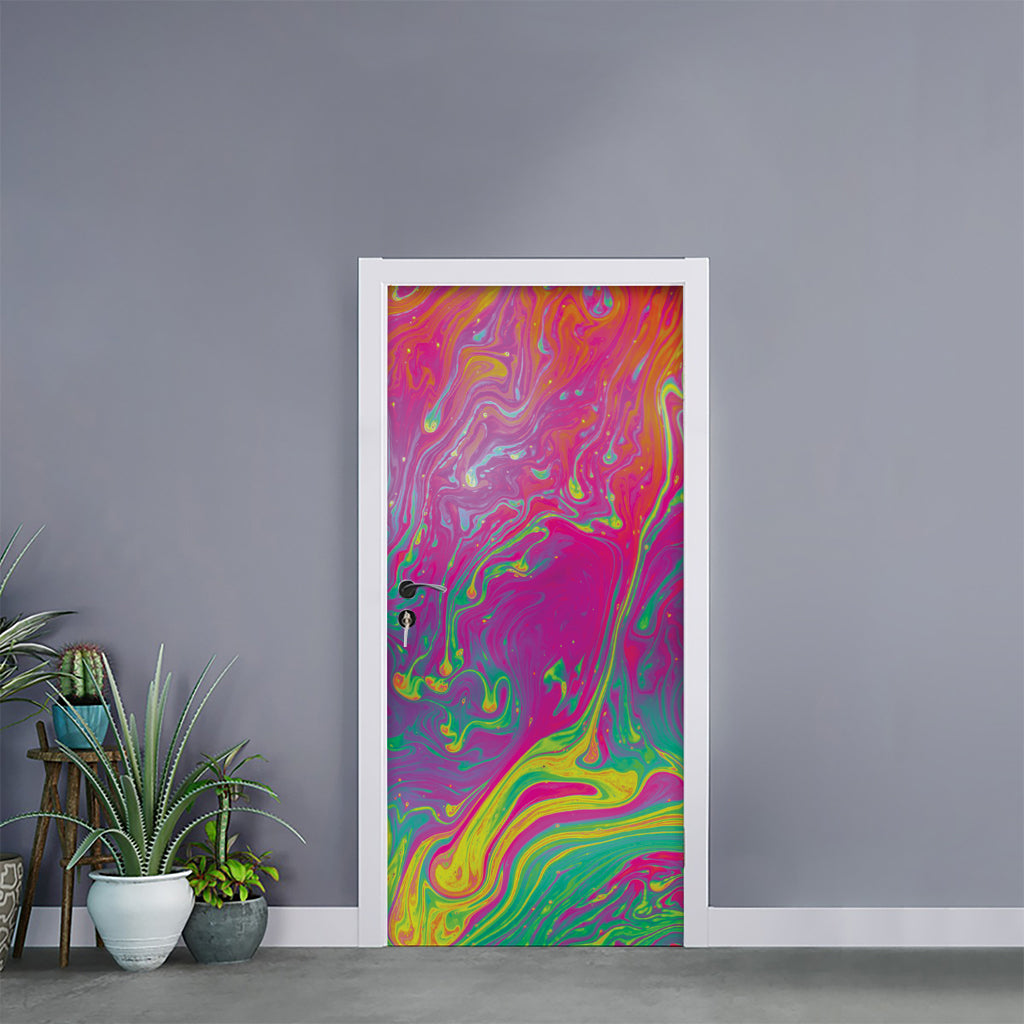 Psychedelic Formed Print Door Sticker