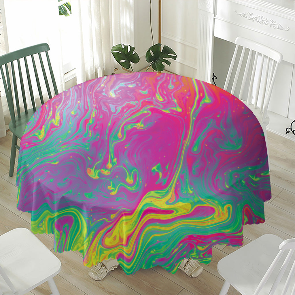 Psychedelic Formed Print Waterproof Round Tablecloth
