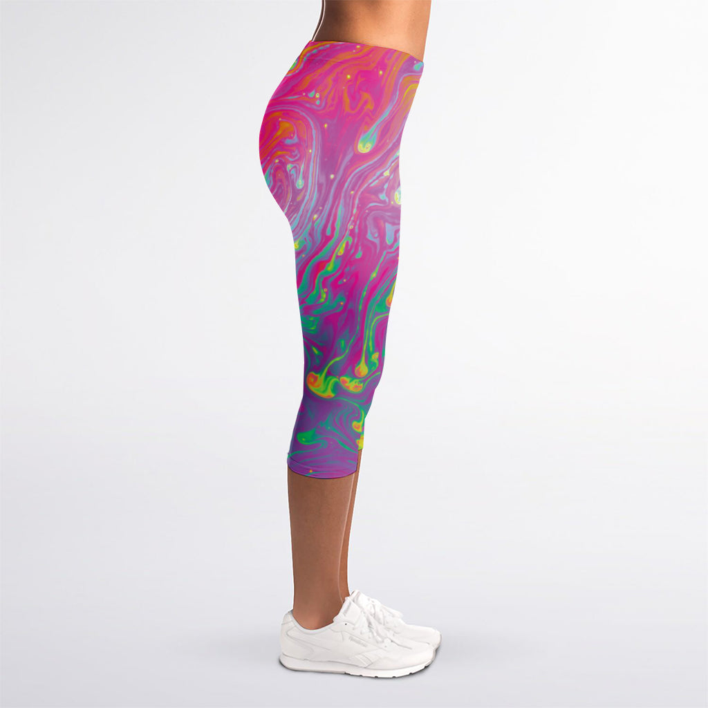 Psychedelic Formed Print Women's Capri Leggings