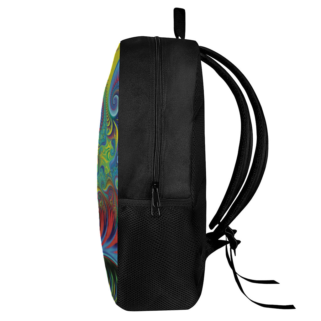 Psychedelic Fractal Print 17 Inch Backpack