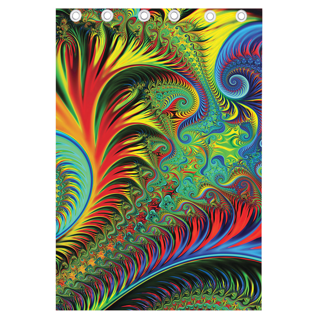 Psychedelic Fractal Print Curtain